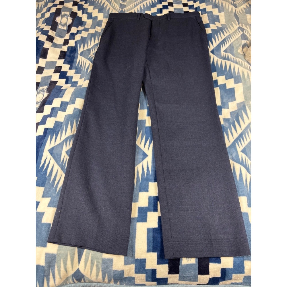 J.Crew Bowery Classic Fit 100% Wool Blue Dress Pants Trousers 34x32 A9037